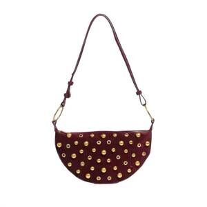 NEW ACCESSORY CONCIERGE women's maeve studded bag in burgundy